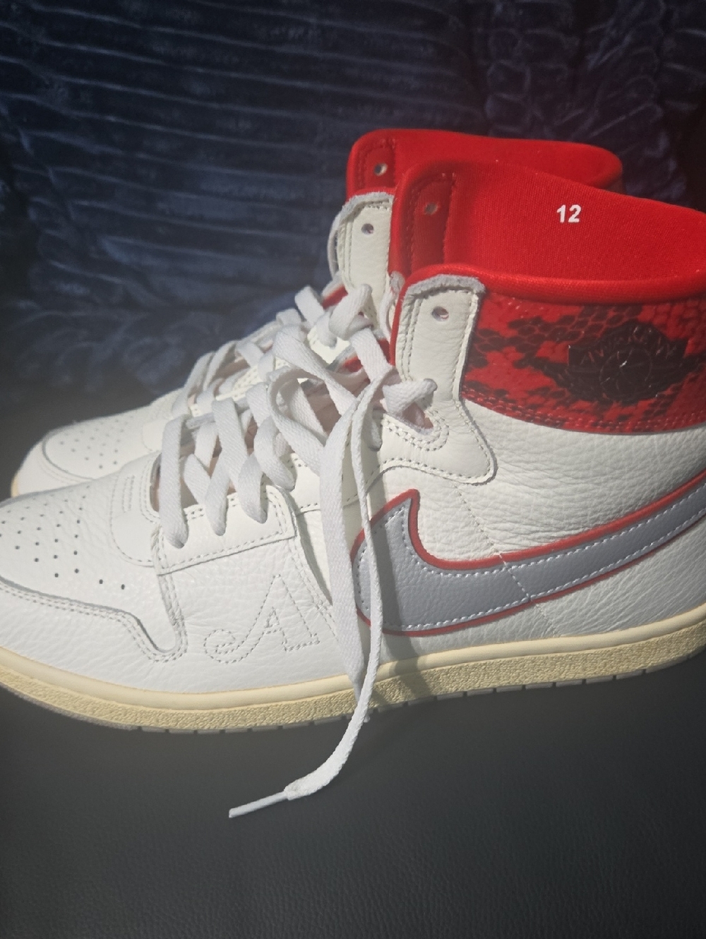 Men's White and Red High-Top Sneakers - Brand: